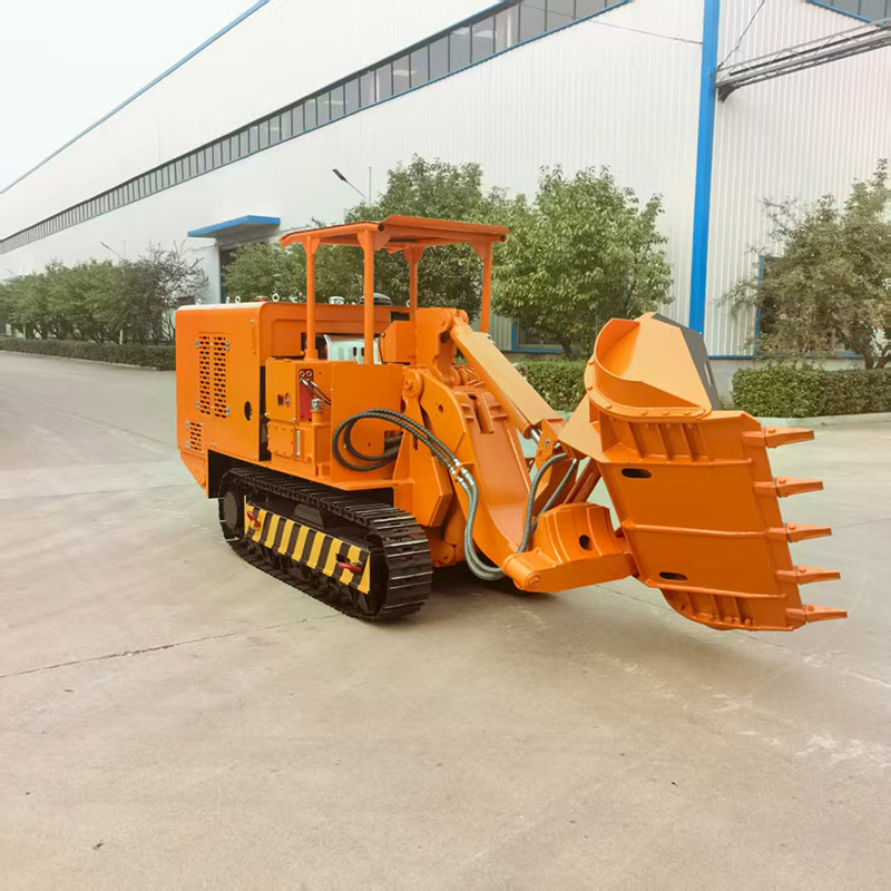 Carregador de rochas para descarga lateral em exploração mineira