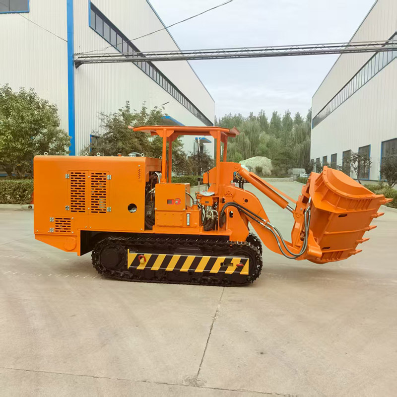 รถตักหินขนถ่ายด้านข้างอุโมงค์