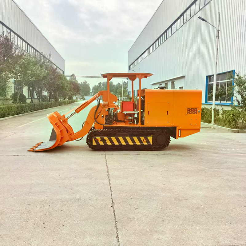 รถตักหินขนถ่ายด้านข้างอุโมงค์