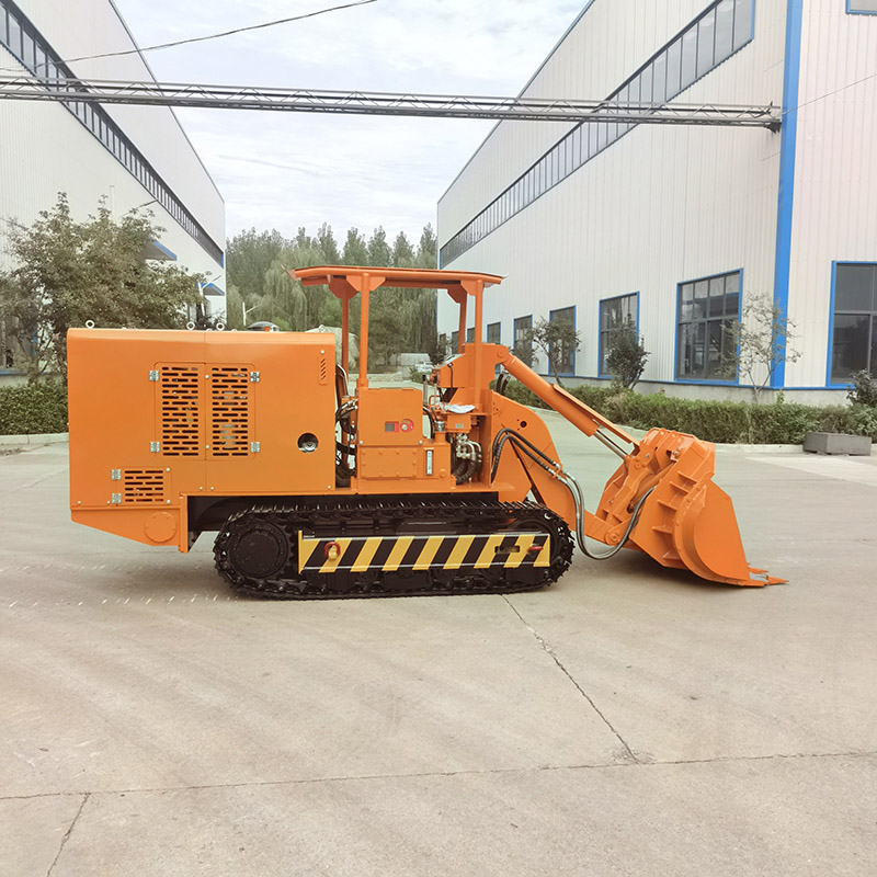 รถตักหินขนถ่ายด้านข้างอุโมงค์