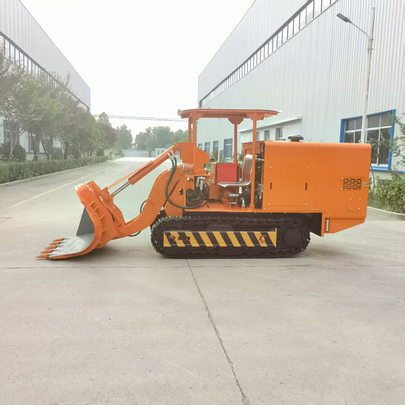 Carregador de rochas para descarga lateral em exploração mineira