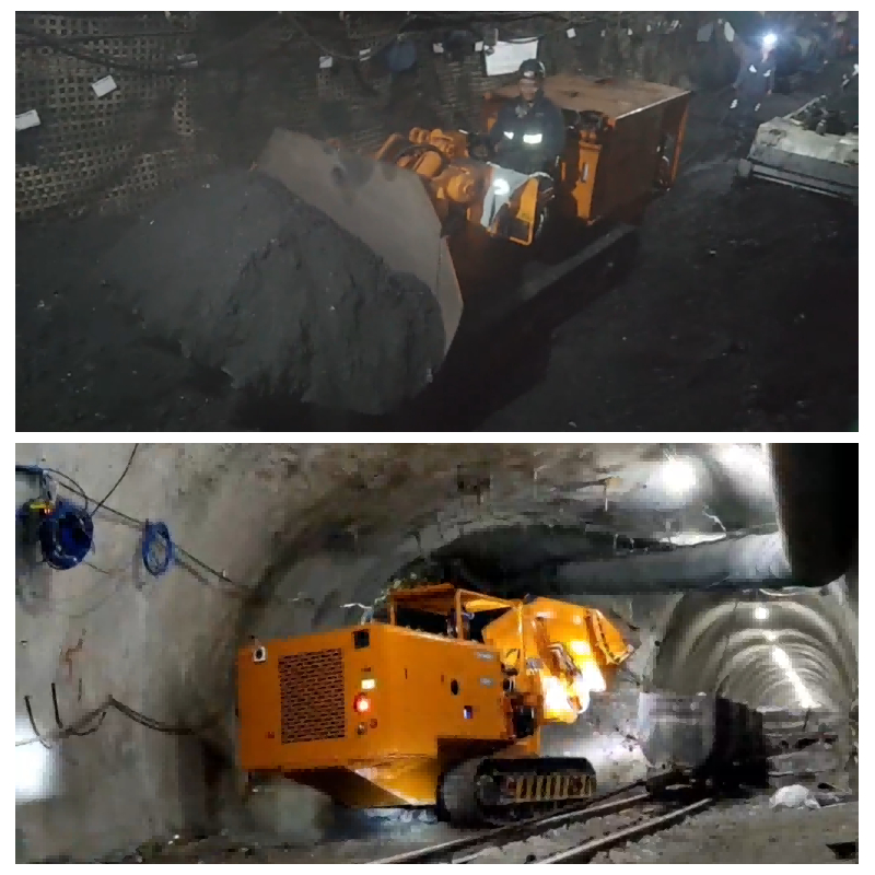 Погрузчик горных пород на угольной шахте Погрузчик горных пород на угольной шахте